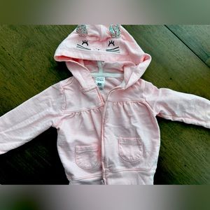 Carter’s - baby girl - pink zip character hood jacket, 6 month